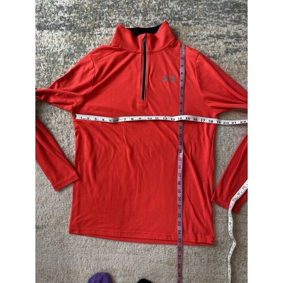 SET (2) Under Armour Run Men's Size S HEATGEAR 1/4 Zip Pullover Run Blue Red - Picture 8 of 12